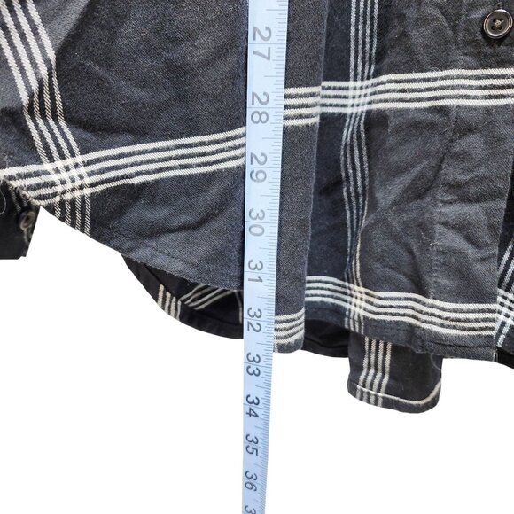 Ava & Viv Black White Plaid Button-Up Womens Shirt Plus Size 3X Long Sleeve - Picture 6 of 7